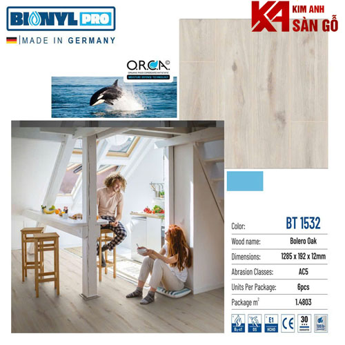 Sàn Gỗ Công Nghiệp Đức 12MM BINYL-1532